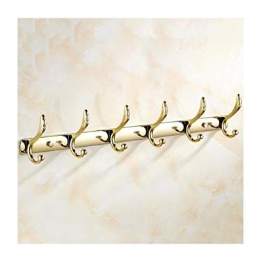 Imagem de KIZQYN Ganchos de casaco de aço inoxidável montado na parede gancho de liga gancho de liga estilo europeu gancho de casaco montado na parede (dourado) cabide de casaco montado na parede (tamanho: 1)