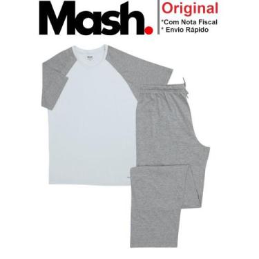 Imagem de Conjunto Pijama De Inverno Masculino Camiseta Manga Curta E Calça Mode
