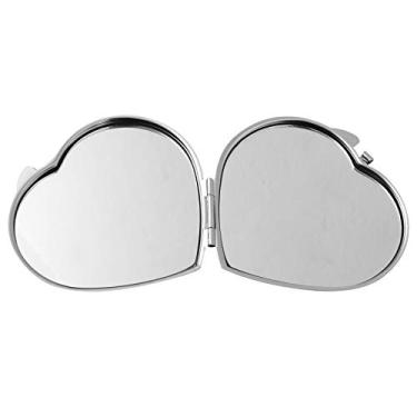 Imagem de Espelho De Maquiagem Mini Maquiagem Espelho De Maquilhagem Redondo Espelho De Bolso Espelho Redondo Espelho Cosmético De Coração Mini Lupa Viagem Espelho Dupla Face Metal