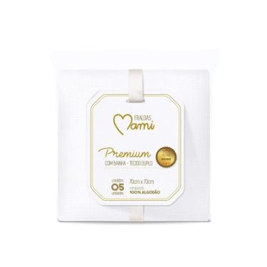 Imagem de Fralda Premium Mami C/Bainha para Bebê 70cm X 70cm Contém 05 Un