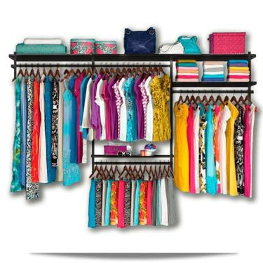 Imagem de Roupeiro aramado quarto pequeno closet feminino solteiro 2,80 PT