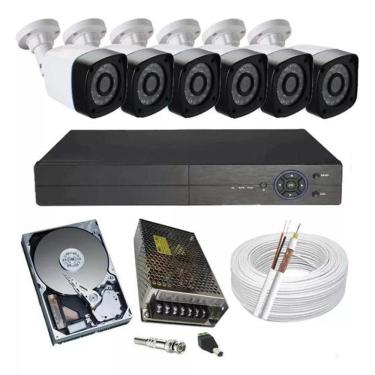 Imagem de Kit 6 Cameras Segurança Dvr 8 Ch Full HD Hd 1TB - Kit Cftv