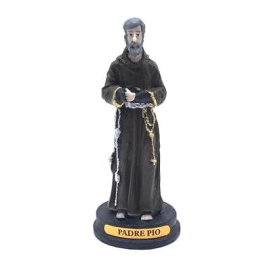 Imagem de Imagem Padre Pio Com Luvas Resina Nacional 12 Cm
