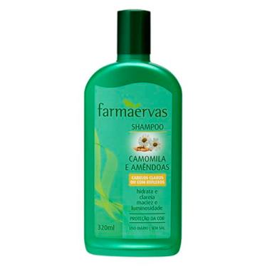 Imagem de Shampoo Camomila E Amêndoas, Farmaervas, Amarelo, 320Ml