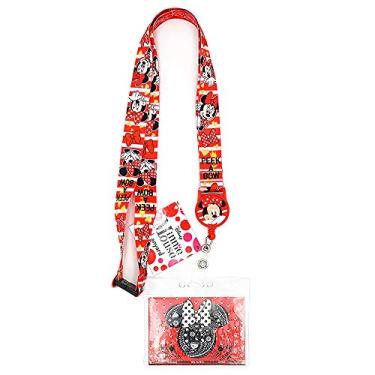 Imagem de Cordão Disney 85792 Minnie Mouse com suporte para cartão com fechamento de zíper, multicolorido