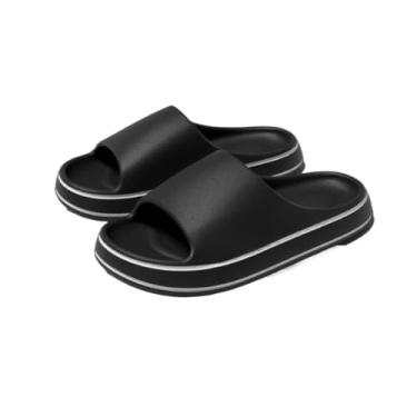 Imagem de Chinelo Nuvem Unisex Super Macio Original Slide Retro Confort Confortável Ante Derrapante Stress Relaxa Para Os Pés Sensação De Massagem (37/38, Preto)
