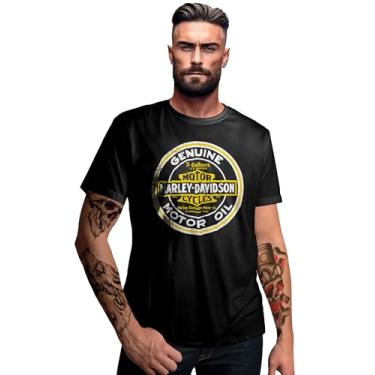 Imagem de Camiseta Masculina Harley Davidson Oil Genuine Tamanho:G;Cor:Preto