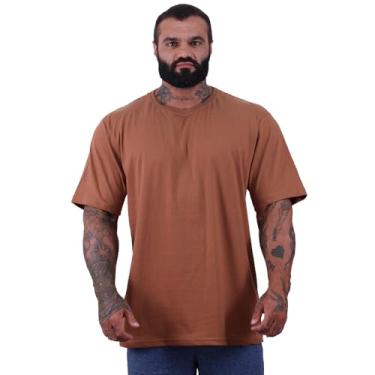 Imagem de Camiseta Oversized Masculina MXD Conceito Maior Gramatura Cores Lisas (GG, Caramelo)