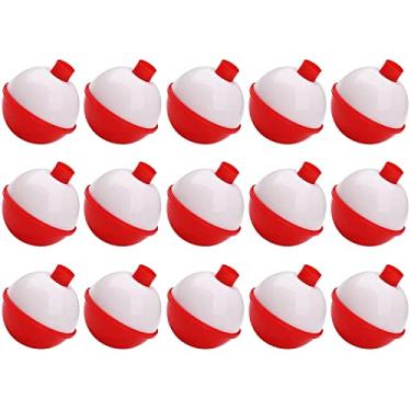 Imagem de Boias de pesca para variedade de pesca, boias de pesca de encaixe ABS rígidas, boias de pressão, boia redonda, boia de pesca, acessórios de equipamento de pesca vermelhos e brancos, 10 peças, 25