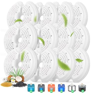 Imagem de Filtros de fonte de água para gatos para bebedouros de aço inoxidável de 2,5 l e bebedouro plástico para gatos de 1,899 g/2,0L, conjunto de filtros de substituição para animais de estimação com 12