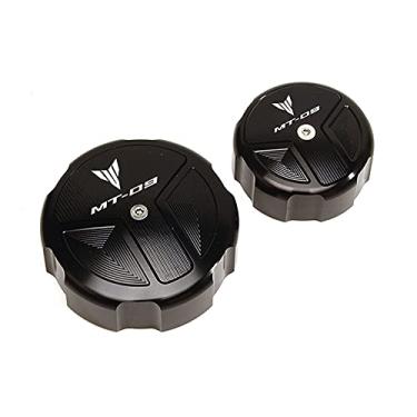 Imagem de Acessórios de motocicleta CNC tampas de reservatório de fluido de freio dianteiro traseiro de alumínio para Yamaha MT 09 MT-09 SP Tracer 9 Tracer 9GT 2021 2022 2023 2024 capa de tanque de óleo de