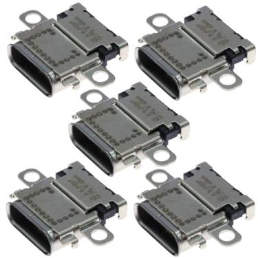 Imagem de 5 peças de porta de carregamento original de substituição USB C tipo-C sincronização e tomada de carregador de energia para console Nintendo Switch