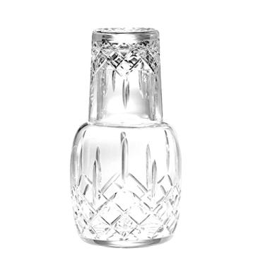 Imagem de Barski – Boca soprada – Corte à mão – Cristal – Conjunto de 2 peças – 625 g. Bedside Night Carafe / Carafê de mesa com copo de vidro – 21 cm de altura – Feito na Europa