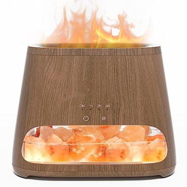 Imagem de SALKING 2-in-1 Himalayan Salt Lamp Diffuser, Cool Mist Humidifier, Aromatherapy & Himalayan Salt Therapy, 100% Pure Himalayan Salt, Ultrasonic Essential Oil Diffuser with Ambient Glow, 150ml (Dark)