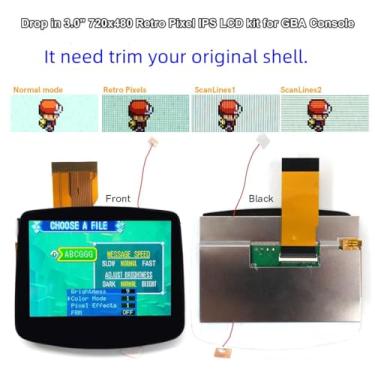 Imagem de HISPEEDIDO V5 3.0 inch Screen Pre-laminated LCD Replacement Mod Kits For GBA Backlight Backlit Screen, Touch Control High Brightness IPS For Game Boy Advance GBA ,Need Trimming the Original Shell