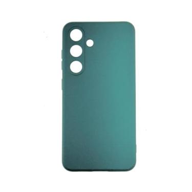 Imagem de Capinha Capa Case Compativel com Samsung Galaxy S24 Plus Silicone Macia Veludo Forro Interno Com Proteção De Câmera Verde Militar