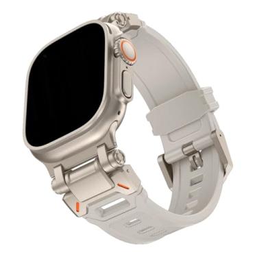 Imagem de Pulseira Silicone Titan Articulavel LTimports, compativel com Apple Watch 49mm/45mm/44mm/42mm e Ultra/Ultra 2 (Estelar)