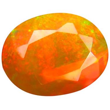 Imagem de 1,06 ct AAA+ Qualidade da pedra preciosa de qualidade oval (9 x 7 mm) opala arco-íris não aquecida genuína e extraída da pedra preciosa solta da Terra
