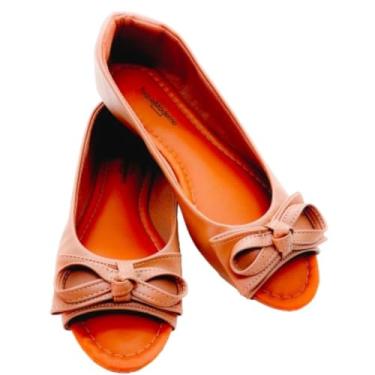 Imagem de Sapatilha Feminina Peep Toe Premium Palmilha Confort Gel Nude - Sapato Feminino - Sapatilha Aberta na Frente (Nude, BR, Adulto, Numérico, M, 36)