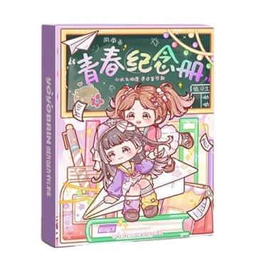 Imagem de Joucien Lindo álbum de formatura de estudante de desenho animado de folhas soltas para colegas de classe - Memorial da juventude (sem caixa)