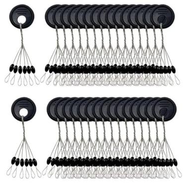 Imagem de Rolha de contas de borracha de pesca de cilindro preto YOTO 6 em 1 para pia flutuante, M