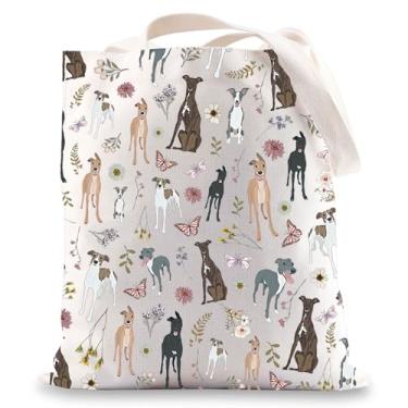 Imagem de JNIAP Bolsa de ombro Greyhound Cottagecore para amantes de galgos, presente para donos de galgos, presente para cães Greyhound, Thin Dog Tb, Large