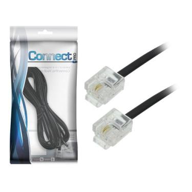 Imagem de Cabo Telefone Liso Preto 10 Metros Original - Connect Pro, 018-1375