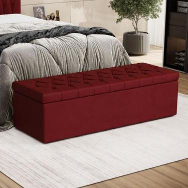 Imagem de Calçadeira Sagitarius 160 Modulada Estofada N-033 Veludo Vermelho Arad