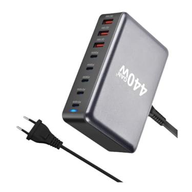 Imagem de BaotyJie Estação de Carregamento de Mesa, Estação de Carregamento USB C de 440 W, Hub de Carregamento, Carregador de Mesa GaN Multifuncional para Hotéis,