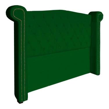 Imagem de Cabeceira Estofada Sienna Para Cama Box Solteiro 90 Cm Suede Verde - L