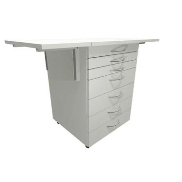 Imagem de Carrinho Auxiliar Estética 6 Gavetas E Abas Retráteis Mdf - Beckmann M