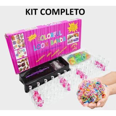 Imagem de Kit Loom Band Pulseira Elásticos Clips S Agulha Régua - SPM