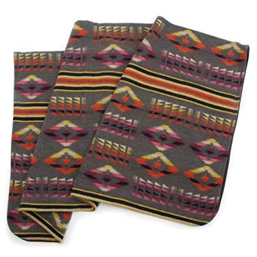 Imagem de Ruth & BOAZ Cobertor de mistura de lã para uso externo Estampa étnica de tinta (T), Cinza, Large