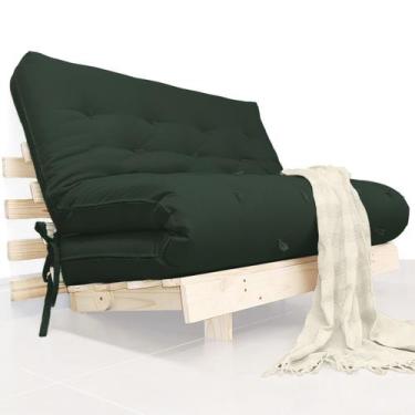 Imagem de Futon Casal Tokio Sofa Cama Verde Militar Com Madeira Maciça - R9 Desi