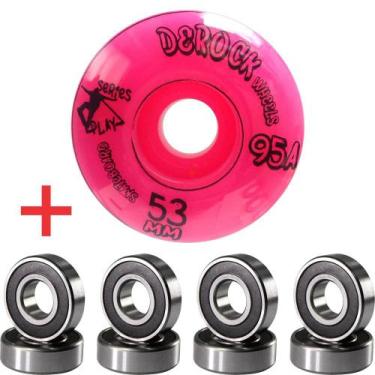 Imagem de Roda De Skate Derock 53mm 95A Play + Rolamento, Play 53mm pink