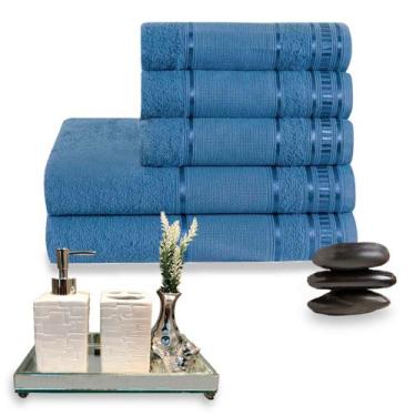 Imagem de Conjunto de Banho Premium 5 Peças 100% Algodão Ultra Absorção - Dianne