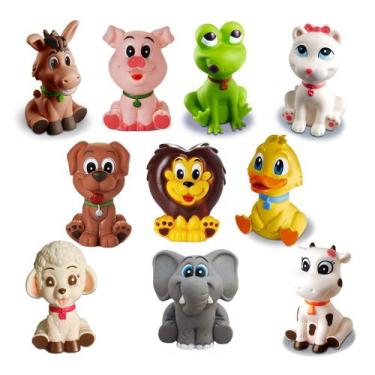 Imagem de Kit com 10 Brinquedos De Vinil Para Bebê A Partir De 3 Meses -c - Come
