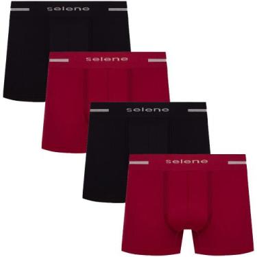 Imagem de Kit 4 Cueca Box Boxer Microfibra Selene Masculina Original , Preta com