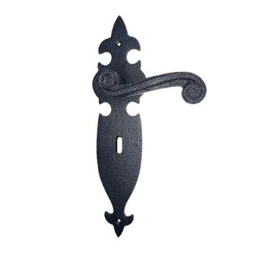 Imagem de Fechadura Colonial Rústica Preta modelo Antigo Porta Interna - Imab