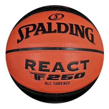 Imagem de Bola De Basquete Spalding React Fiba Tf-250 Tamaño 7 Naranja Y Negro