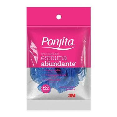 Imagem de Esponja para Banho Espuma Abundante Ponjita - 3M, Azul