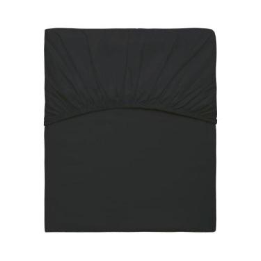 Imagem de Lençol Avulso King 300 Fios Kacyumara Satinee 100% Algodão, Preto Lenç