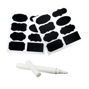 Imagem de kit 4 etiqueta adesiva p/ potes de temperos c/ caneta - rio tijucas