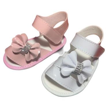 Imagem de Kit 2 Pares Sandálias Lacinho Lateral Para Bebê Menina - Baby's Shoes,