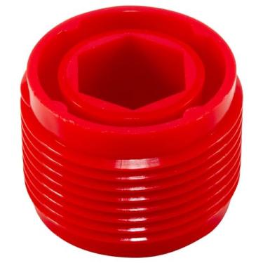 Imagem de Caplugs 99196176 Plugue rosqueado de plástico para conexões hidráulicas O-ring de face plana. PDH-1 3/8-12, PE-HD, para plugue tamanho da rosca 3,8-30,5 cm, vermelho (pacote com 100)