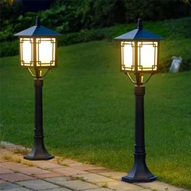 Imagem de Lâmpada de gramado ao ar livre contemporânea elétrica impermeável LED Villa Jardim Pátio Bairro Residencial Bairros Lâmpada de gramado (Estilo 3 H83CM 1PCS elétricos)