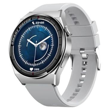 Imagem de Smartwatch Express, Tela Azul, Pulseira Cinza em Silicone, Resistente à Água
