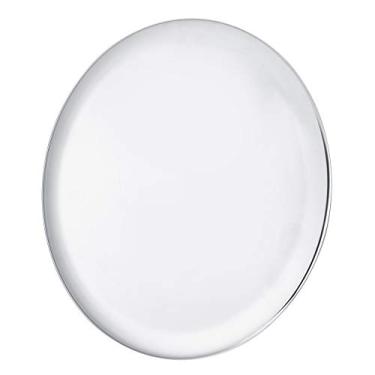 Imagem de Bandeja Redonda de Aço Inoxidável, Suporte de Armazenamento de Lanches de Frutas, Bandeja de Servir Prato de chá para Casa, Bar e Cafeteria-prata Grande (Bandeja redonda grande