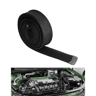 Imagem de BaiYiQing Luva de proteção térmica linha de combustível escudo térmico mangueira automotiva vela de ignição protetores de fio rolo de 2500 graus para carro e cabo de freio de tear de fio automotivo