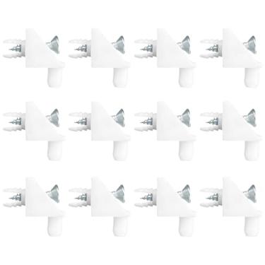 Imagem de Pacote com 12 pinos de suporte de prateleira de substituição para peça IKEA #101558 (Pax, KOMPLEMENT), branco